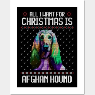 All I Want for Christmas is Afghan Hound - Christmas Gift for Dog Lover Posters and Art